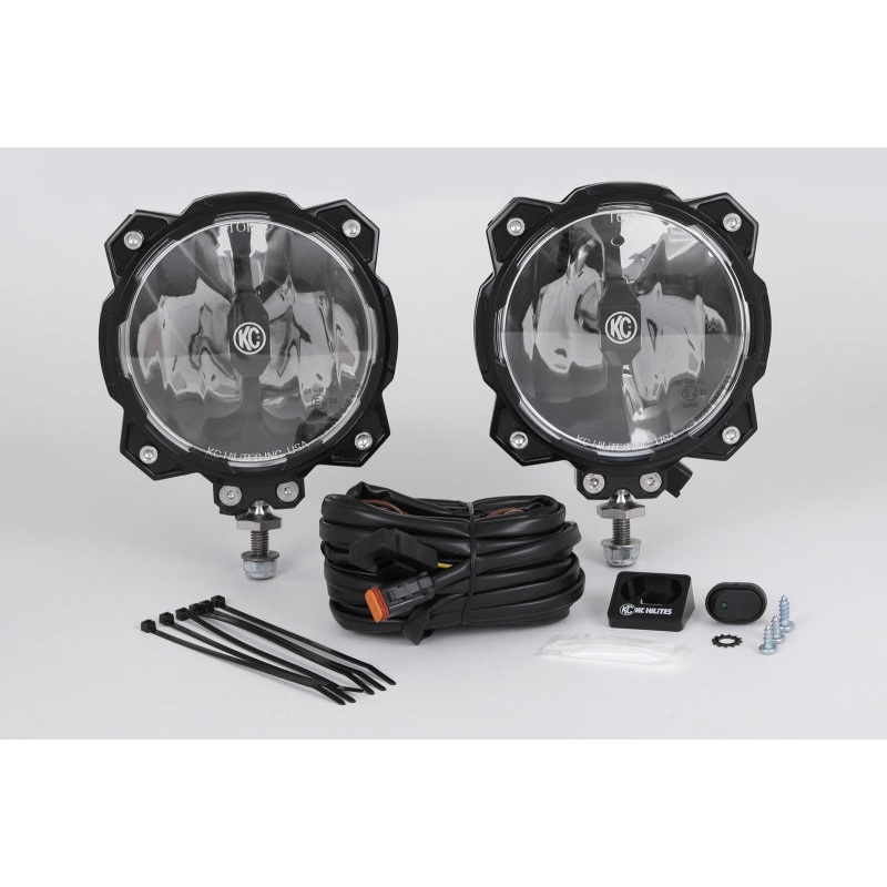 KC HiLiTES 6in. Pro6 Gravity LED Light 20w Single Mount Wide-40 Beam (Pair Pack System)