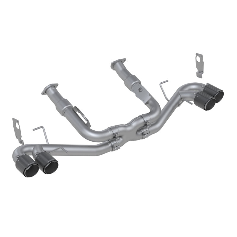 MBRP 20-21 Chevrolet Corvette C8 3in Cat Back Quad Split Rear Exit w/ Carbon Fiber Tips – T304
