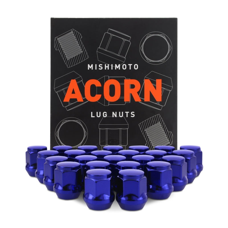 Mishimoto Steel Acorn Lug Nuts M14 x 1.5 – 24pc Set – Blue