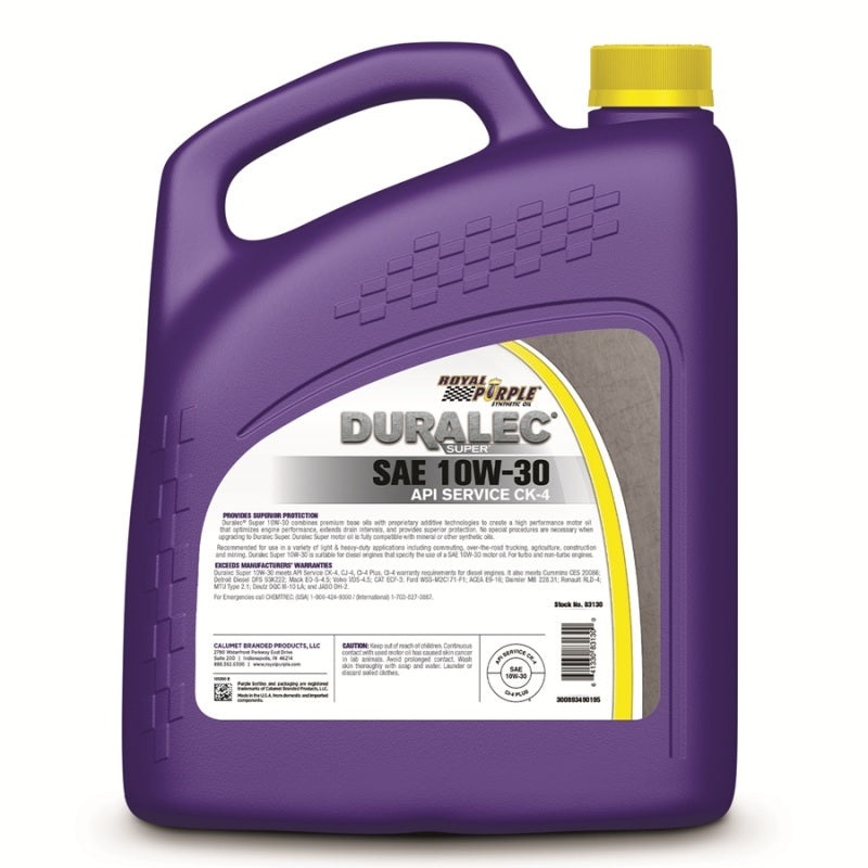 Royal Purple Duralec Super Diesel 10W-30 CK-4 Motor Oil – 1 Gallon