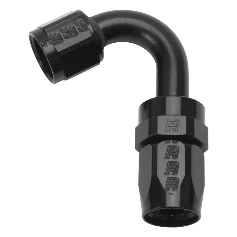 Russell Performance -10 AN Black 120 Degree Full Flow Swivel Hose End