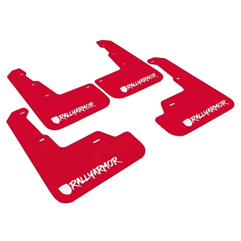 Rally Armor 18-23 XV Crosstrek Lift/AT UR Red Mud Flaps – White Logo | MF46-LTUR-RD/WH-X