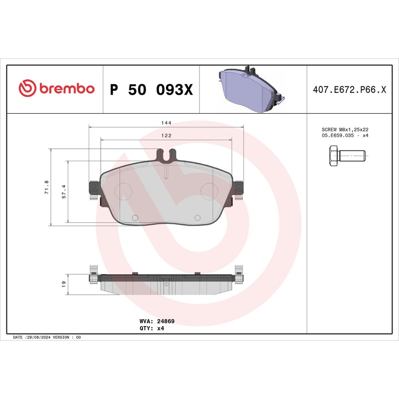 XTRA Low-Met Front Disc Brake Pad Set – P50093X
