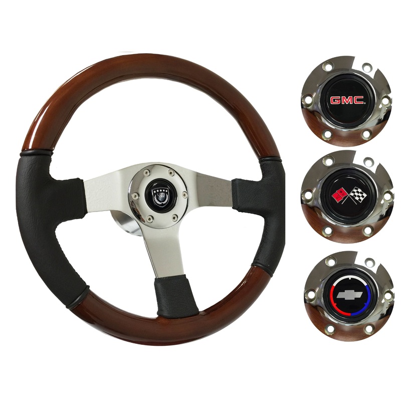 1960-73 Chevy Truck, GMC Steering Wheel Kit | Mahogany Wood – Leather | ST3019