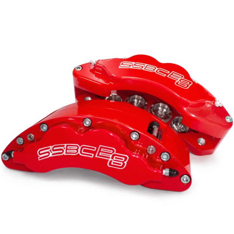 American Made B8-Barbarian 8 Piston Direct Fit Front Caliper Upgrade Kit. Red A404-22R