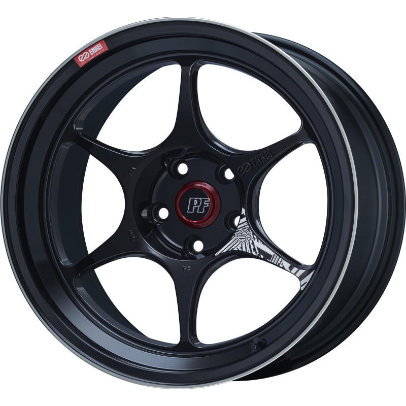 Enkei PF06 18x9in 5×120 BP 42mm Offset 72.5mm Bore Black Machined Wheel