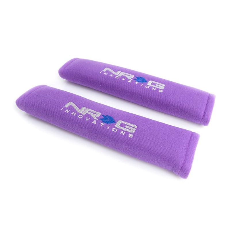 NRG Seat Belt Pads 2.7in (Wide) X 11in – Purple(2 Piece) Short