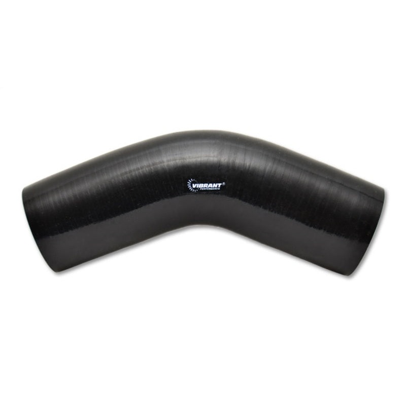 Vibrant 4 Ply Reinforced Silicone Elbow Connector – 4in I.D. – 45 deg. Elbow (BLACK)