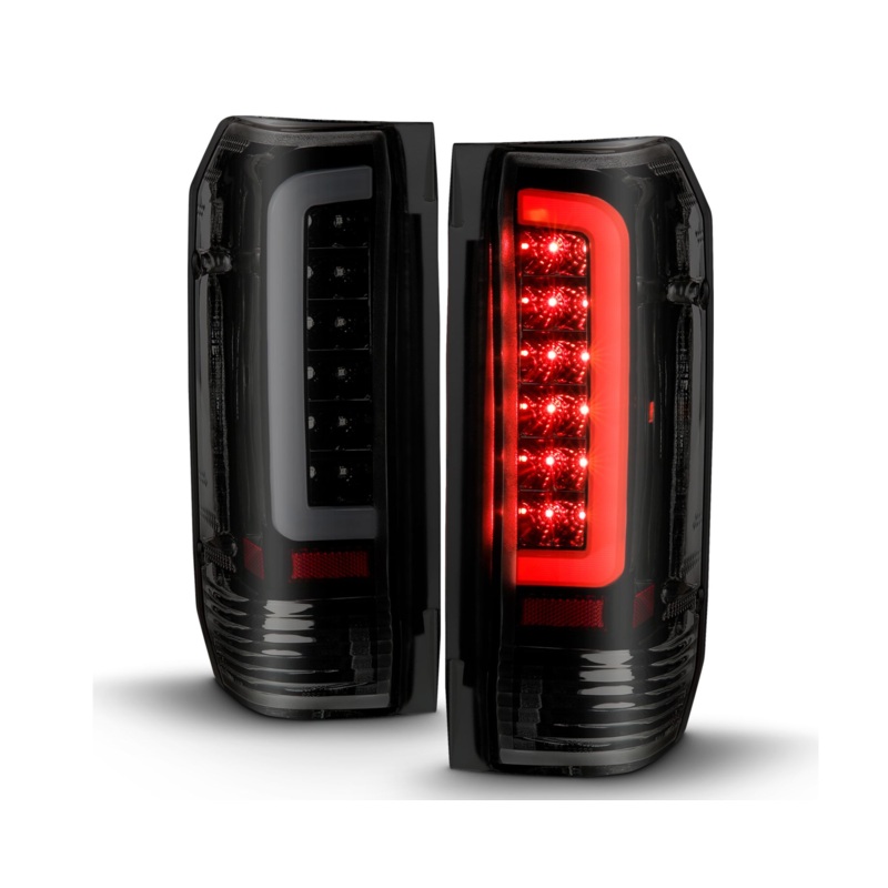 1987-1996 Ford F-150 / F-250 / F-350 / 1989-1998 F-450 / 1987-1996 BRONCO LED C Bar TailLights Black Smoke Lens