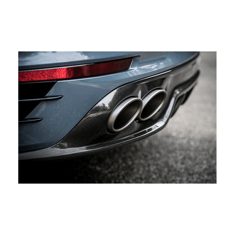 Akrapovic 16-17 Porsche 911 Turbo/Turbo S (991.2) Slip-On Line (Titanium) w/ Tips & Gloss Diffuser