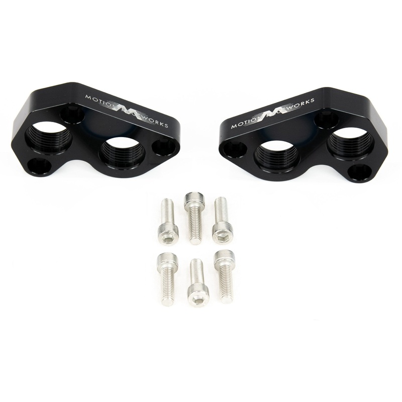 Motion Raceworks Black Anodized LS Remote Mount Water Block Pump Adapters -12AN