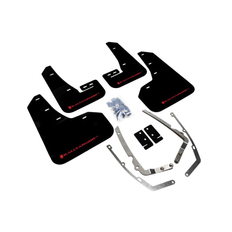 Rally Armor 15-21 MKVII VW Golf/GTI Black UR Mud Flap w/Red Logo