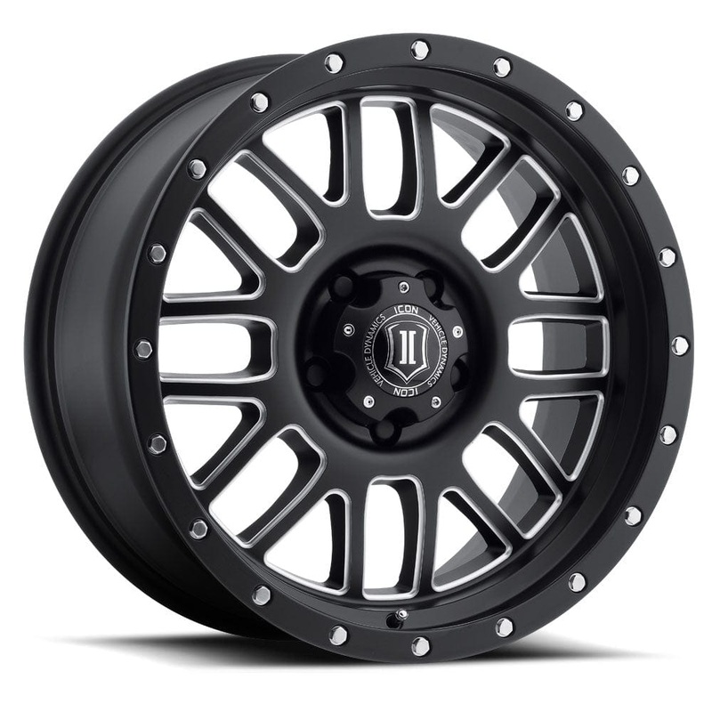 ICON Alloys Alpha 20″ 8×165.1 Satin Black w/ Milled Windows