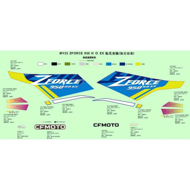 Upper Deco Plate Decal Rh Headlight by CF Moto