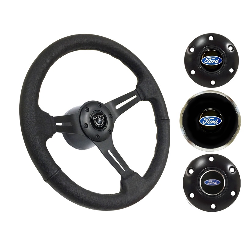 1967-69 Ford Galaxie Steering Wheel Kit | Black Leather | ST3060BLK