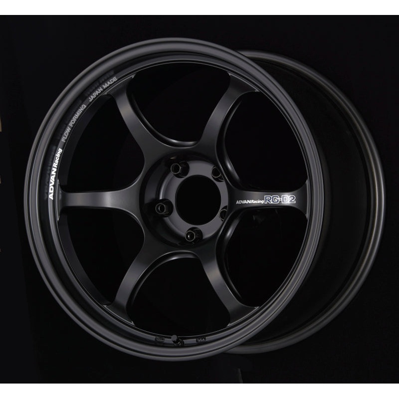Advan RG-D2 16×7.0 +48 4-100 Semi Gloss Black Wheel