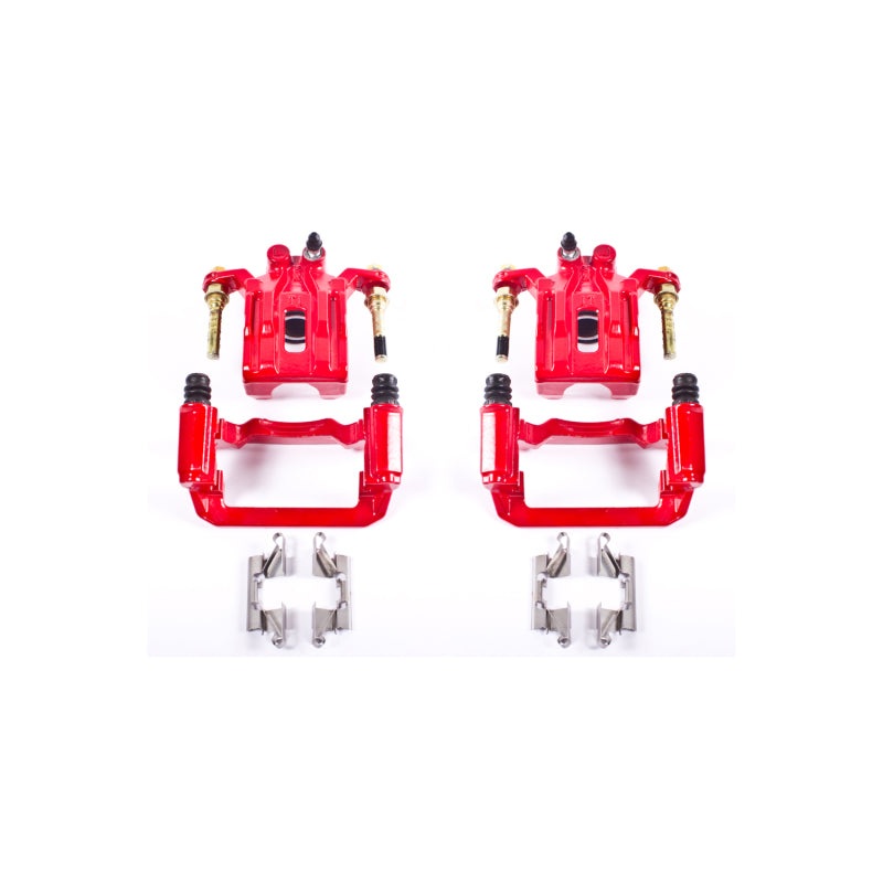 Power Stop 05-12 Nissan Pathfinder Rear Red Calipers w/Brackets – Pair