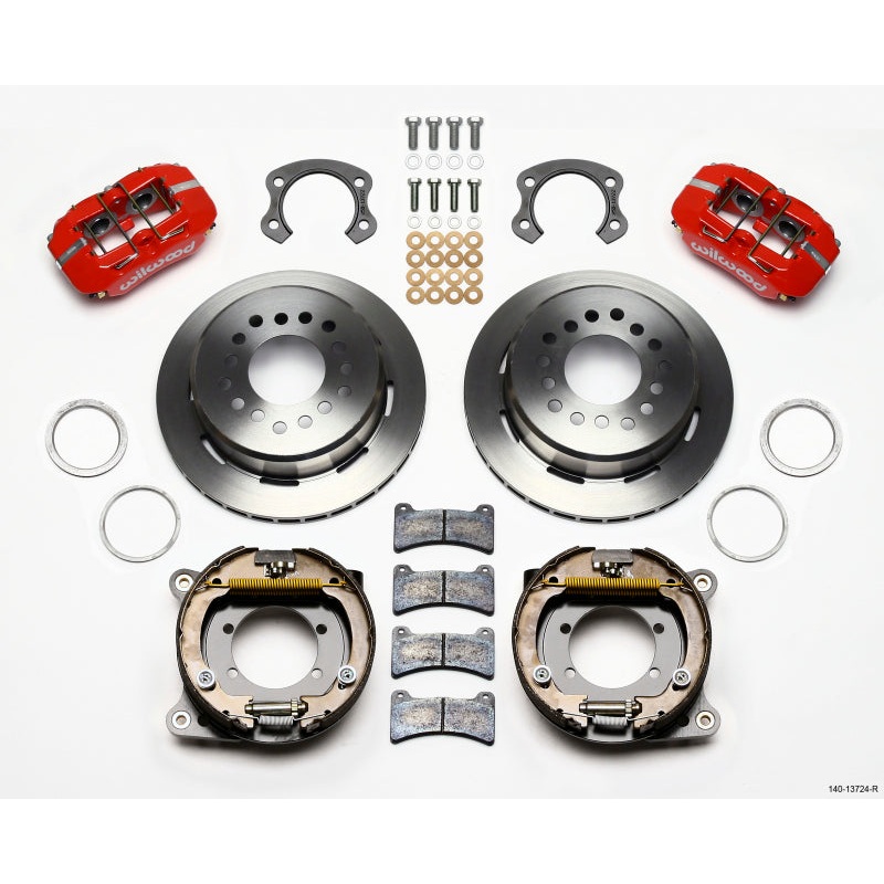 Wilwood Dynapro Low-Profile 11.00in P-Brake Kit – Red Ford 8.8 Special w/2.50in Offset-5 Lug