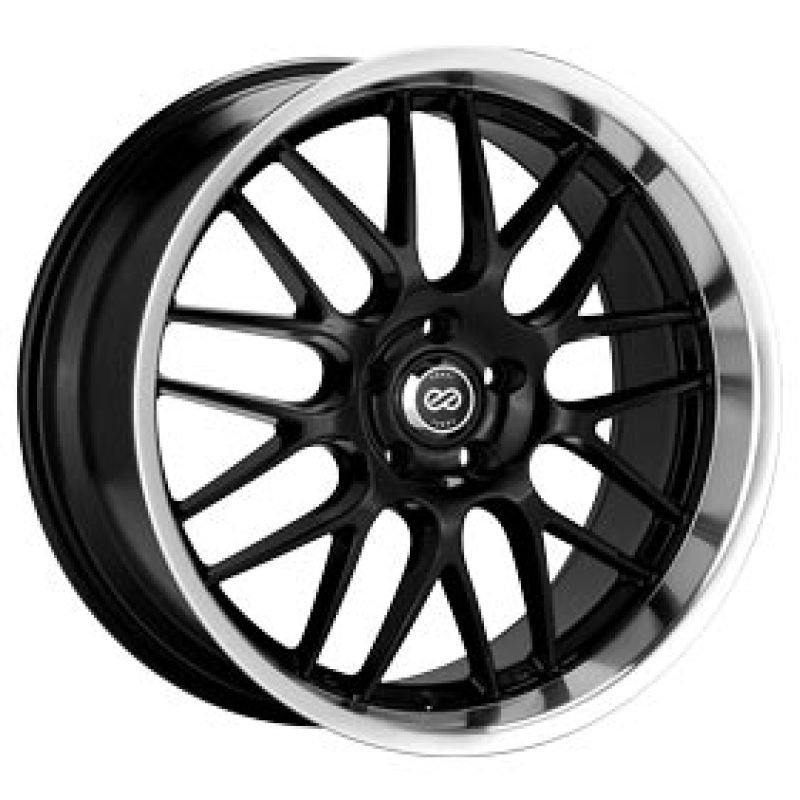 Enkei Lusso 18×7.5 42mm Offset 5×110 Bolt Pattern 72.6 Bore Dia Black w/ Machined Lip Wheel