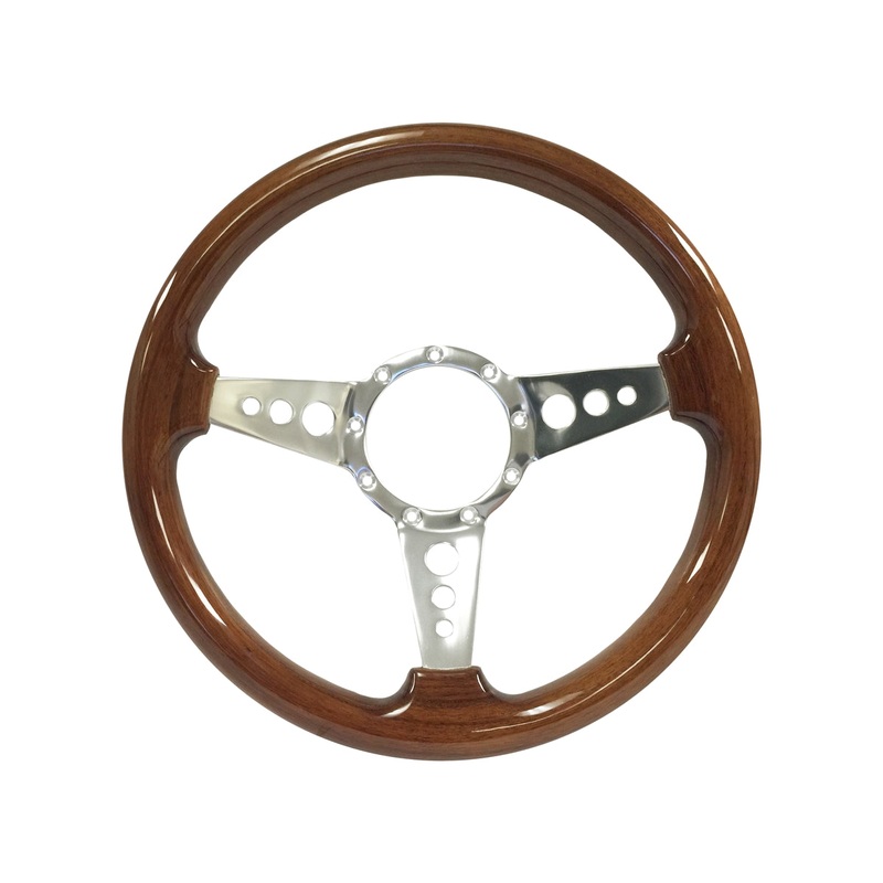 VSW S9 Deluxe Wood Steering Wheel | Walnut Wood, 3-Spoke w/ Holes | ST3076