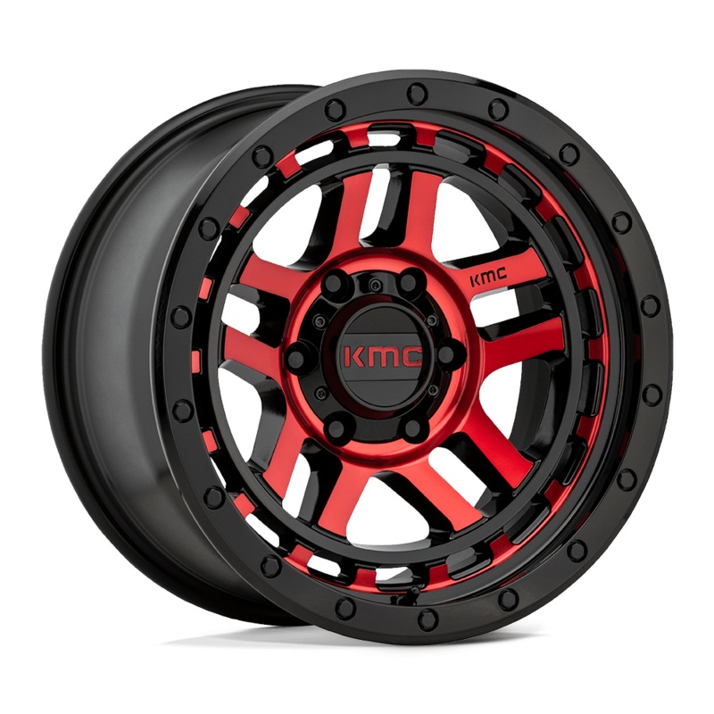 KMC Wheels KM540 Recon 17″ 6×139.7 Gloss Black Machined With Red Tint