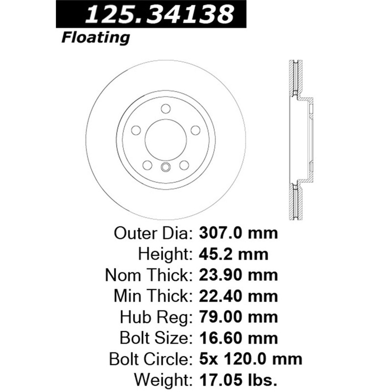 Centric 11-16 Mini Countryman Premium Front CryoStop Brake Rotor