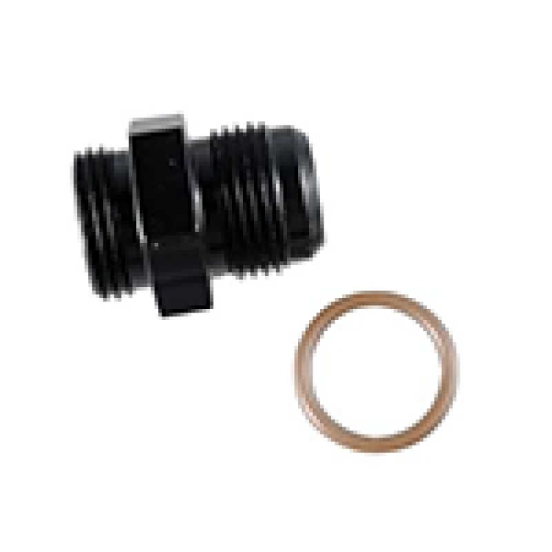 Fragola -12AN x 3/4 – 16 (8) Radius Fitting in Oin Ring – Black