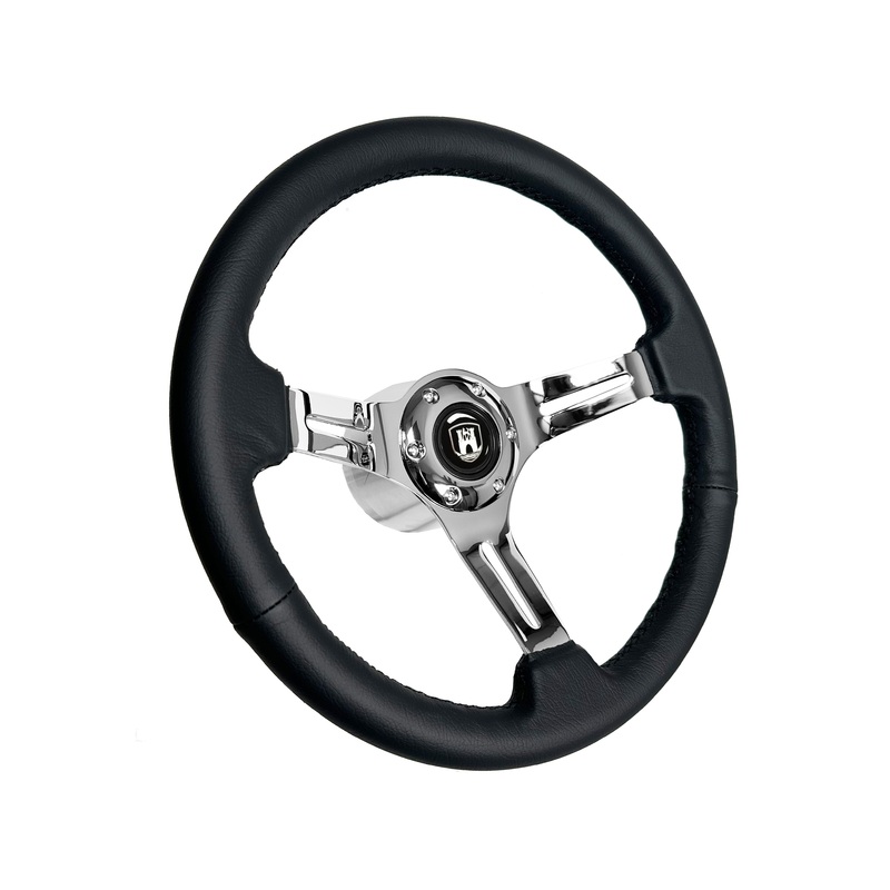 Volkswagen 6-Bolt Steering Wheel Castle Kit | Black Leather / Chrome