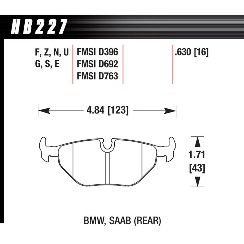 Hawk 92-95 BMW 325iS HT-10 Race Rear Brake Pads