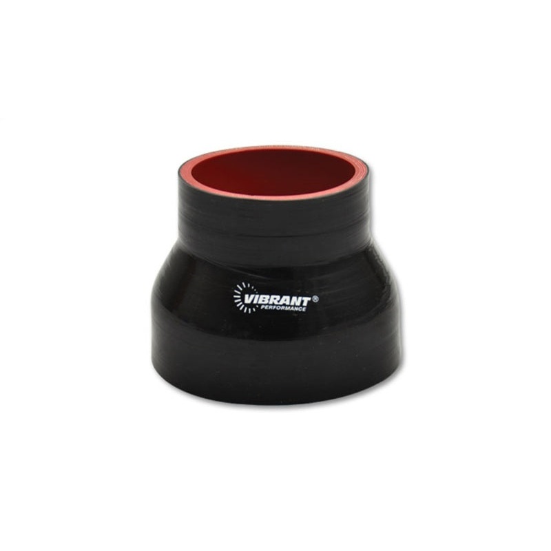 Vibrant 4 Ply Reinforced Silicone Transition Connector – 1.75in I.D. x 2.5in I.D. x 3in long (BLACK)