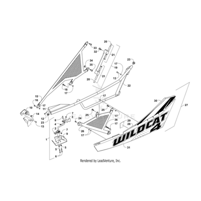 Door Panel W/ Decals-Vb-Frt-Right(Wc4X 15) (Inc. 28 And 30-31) by Arctic Cat