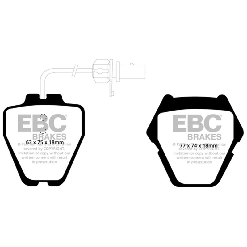 EBC 99-01 Audi A6 Quattro 2.7 Twin Turbo Sedan (8 Pad Set) Redstuff Front Brake Pads
