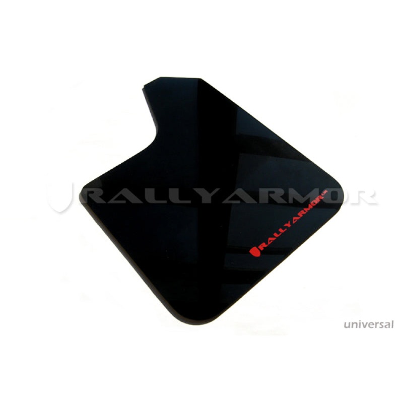 Rally Armor UR Black Mud Flap w/ Red Logo Universal | MF12-UR-BLK/RD