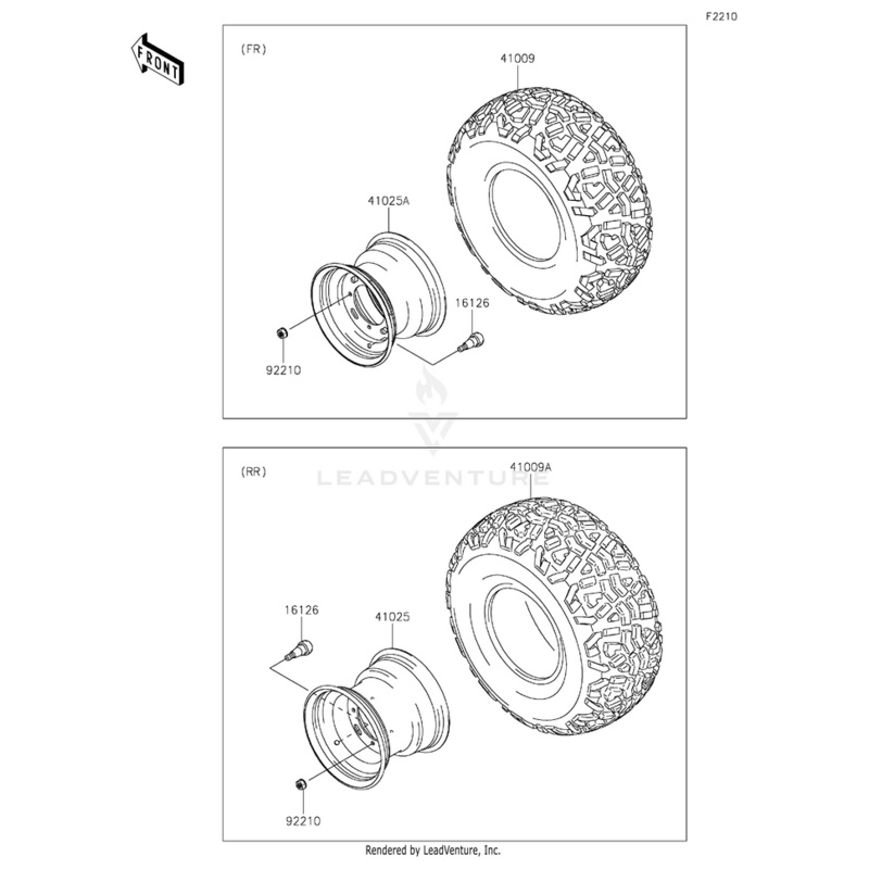 Tire,Rear,24X11.00-10 4Pr,K968 by Kawasaki