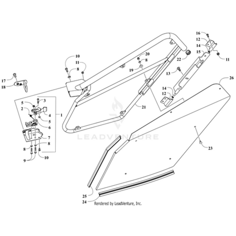 Door W/O Decals – Right – Black by Arctic Cat