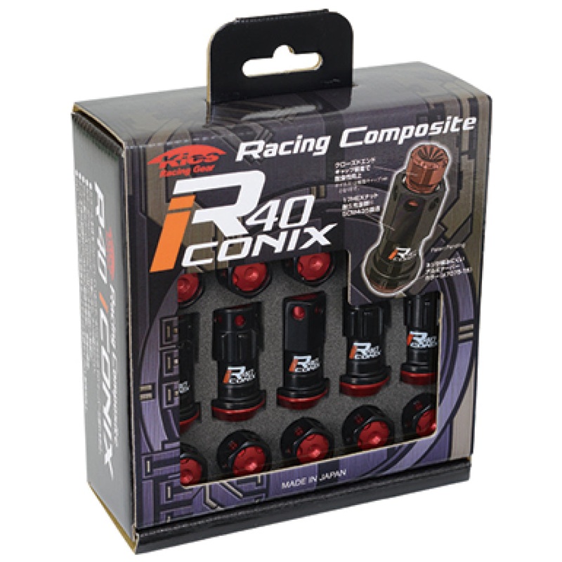 Project Kics 12X1.25 Black R40 Iconix Lug Nuts – 16+4 | Red Cap | WRIA13KR
