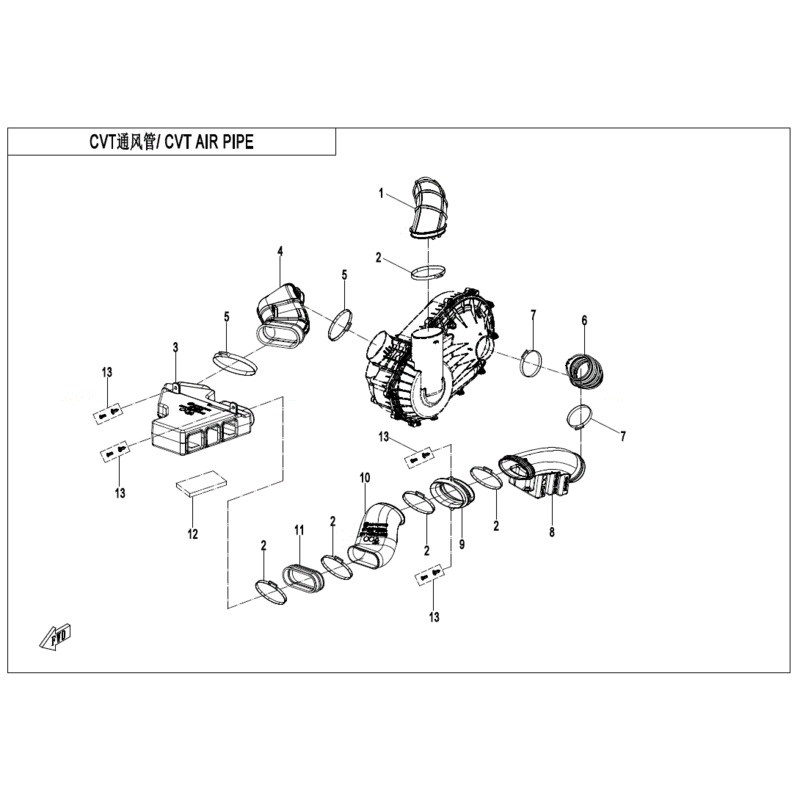Cvt Intake Pipe Connector by CF Moto