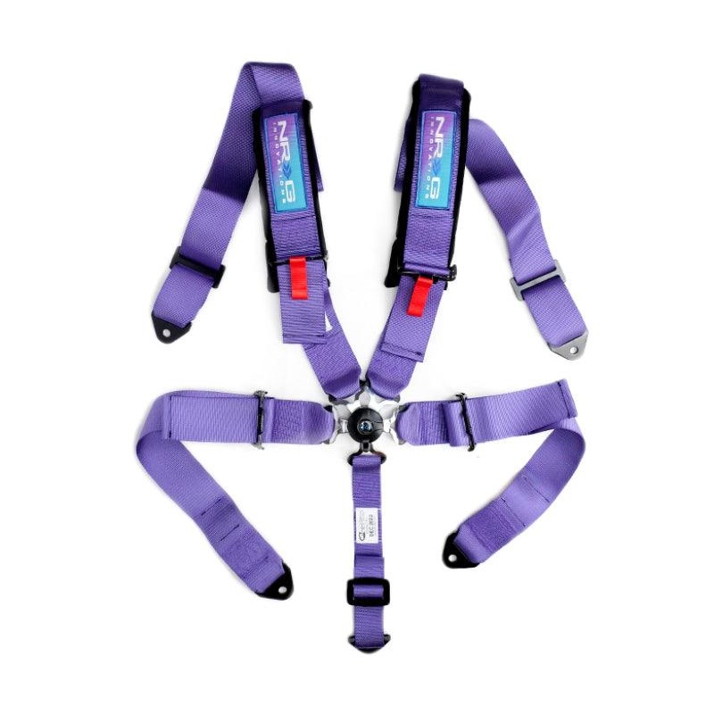 NRG SFI 16.1 5Pt 3 Inch Seat Belt Harness with Pads / Cam Lock – Purple