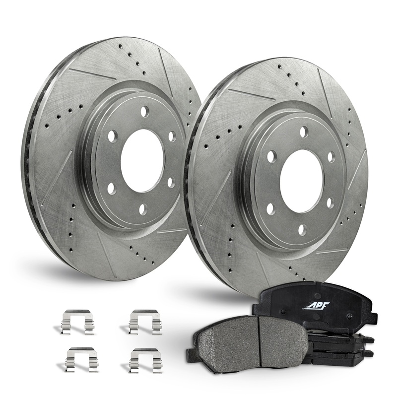 APF Front Brake Kit Rotors and Pads for Chevrolet Express 2500 2003-2005