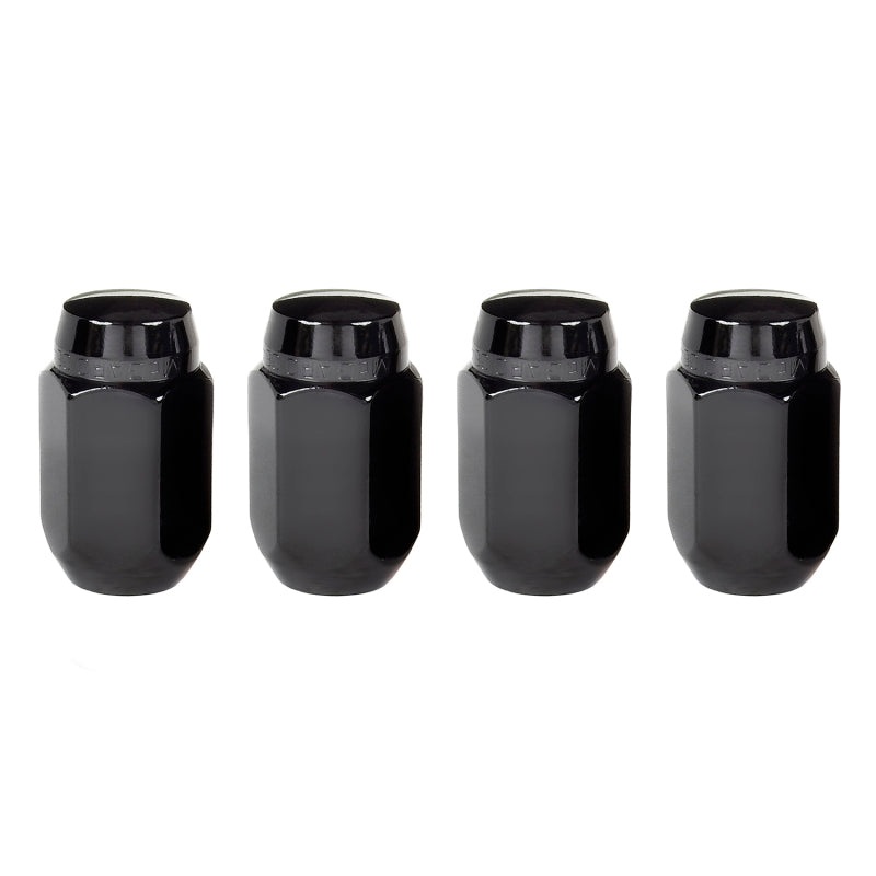 McGard Hex Lug Nut (Cone Seat) M14X1.5 / 22mm Hex / 1.635in. Length (4-Pack) – Black