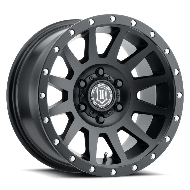 ICON Compression 17×8.5 6×5.5 0mm Offset 4.75in BS 106.1mm Bore Satin Black Wheel
