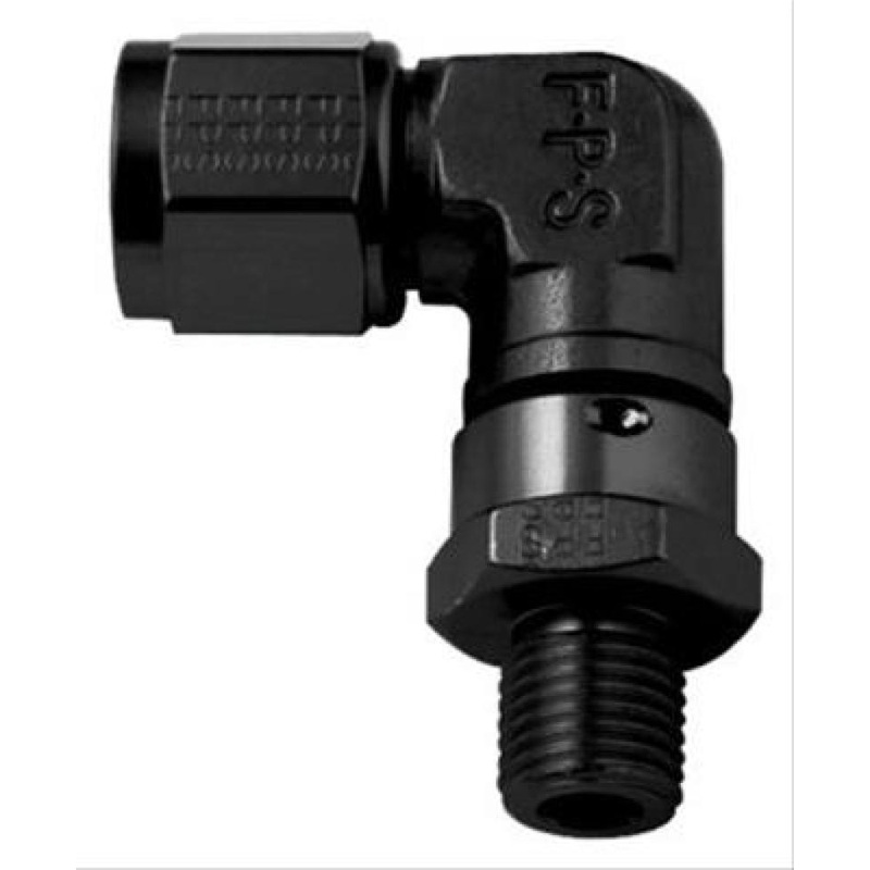 Fragola -10AN Female Nut x 1 1/16-12 (12) O-Ring 90 Degree Swivel – Black
