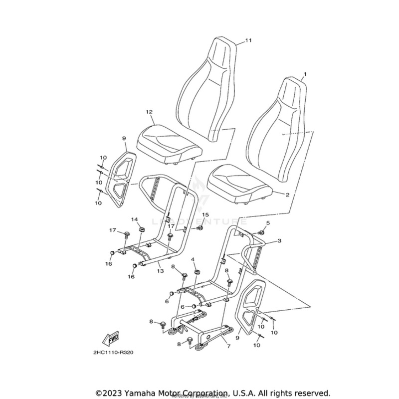 Seat Back Assembly by Yamaha