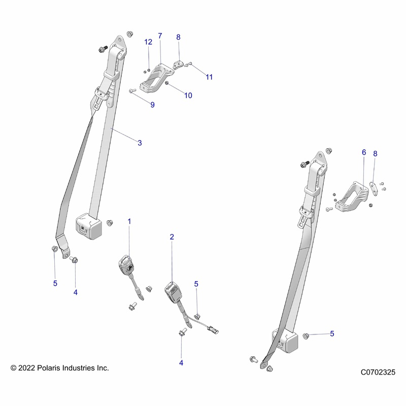 T-Rail Bracket, Right, Gloss Bl by Polaris