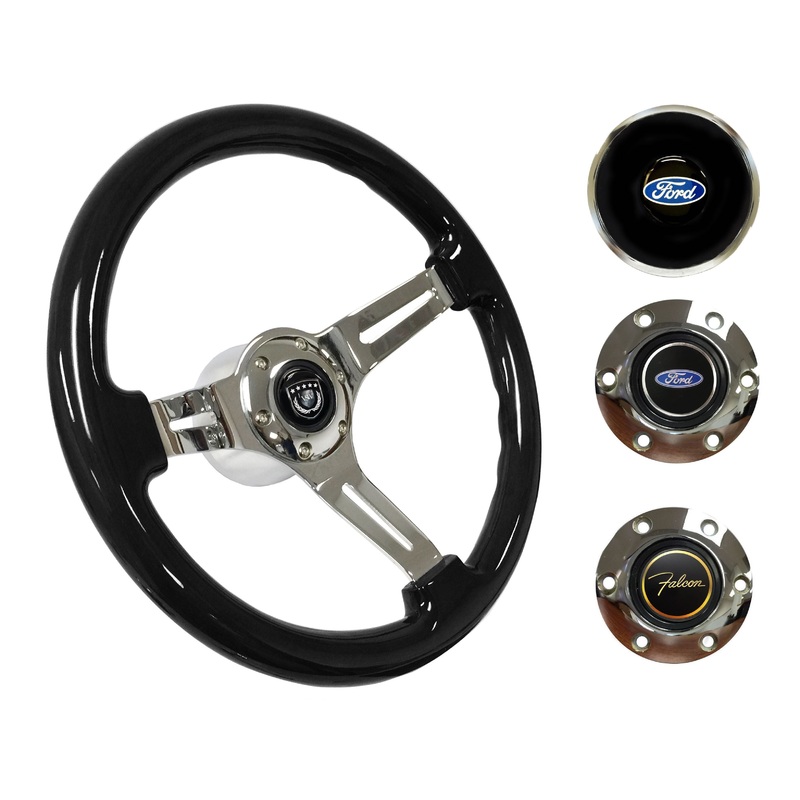 1965-69 Ford Falcon Steering Wheel Kit | Black Ash Wood | ST3072