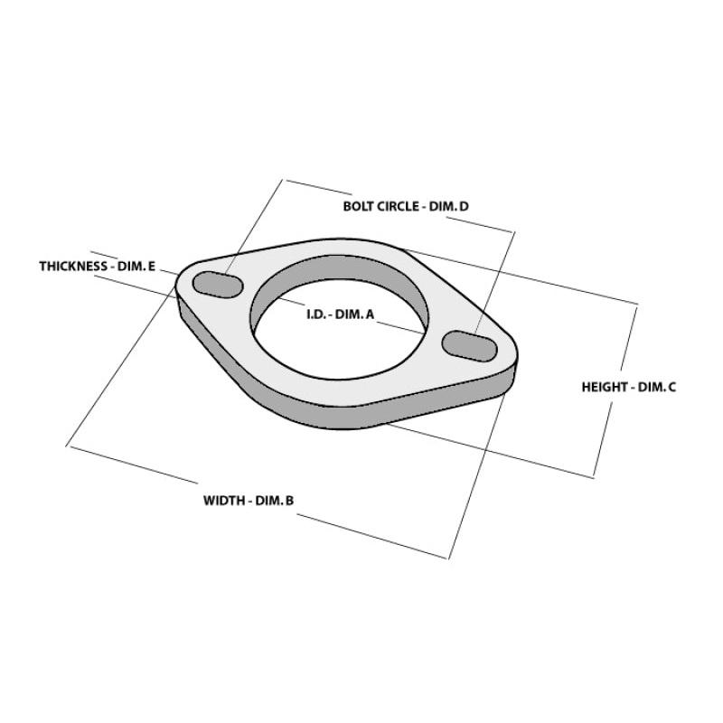 Vibrant 2-Bolt T304 SS Exhaust Flanges (3in I.D.) – 5 Flange Bulk Pack