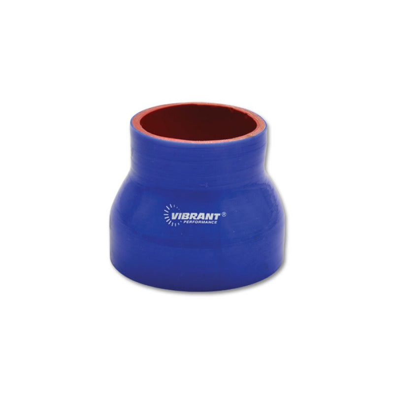 Vibrant 4 Ply Reinforced Silicone Transition Connector – 4in I.D. x 5in I.D. x 3in long (BLUE)