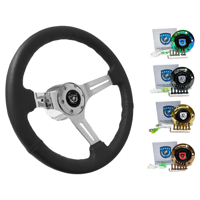 2001-17 Toyota Corolla Steering Wheel Kit | Black Leather | ST3012BLK