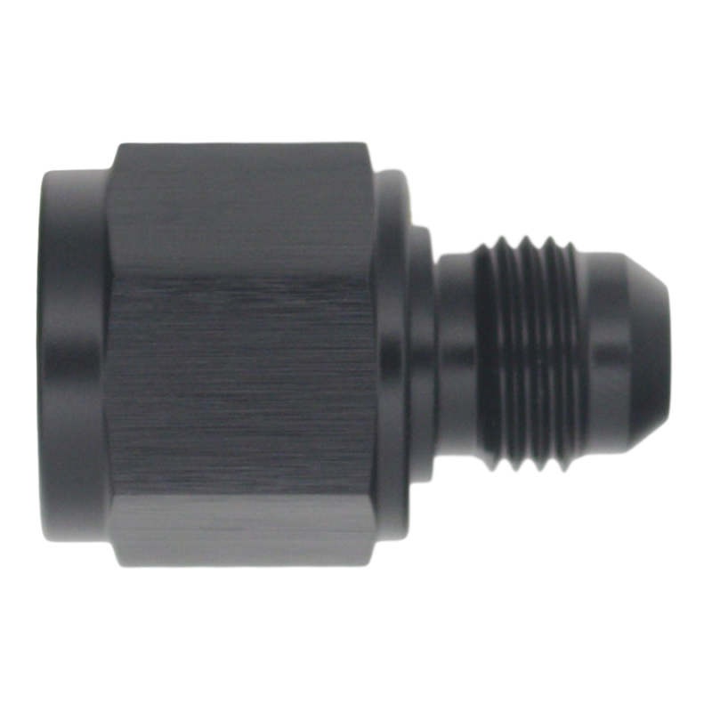 DeatschWerks 8AN Female Flare to 6AN Male Flare Reducer – Anodized Matte Black