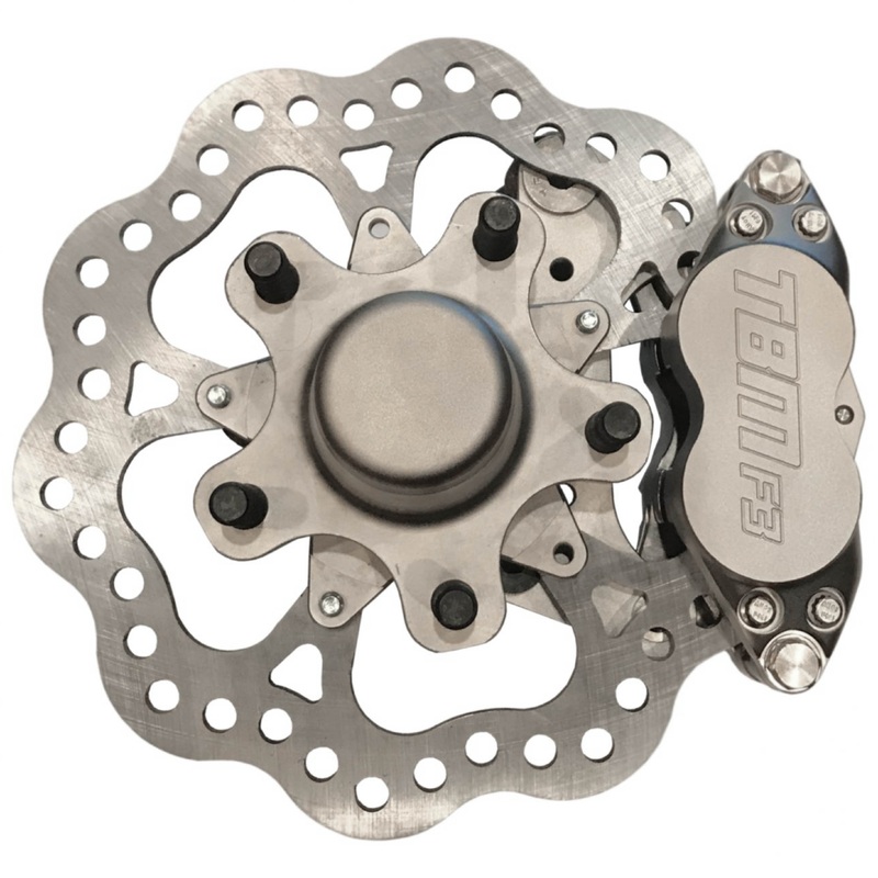 TRZ 328-52 (G-body / S10) Stock Height Billet Spindle Medium Duty 4 Piston Front Brake Kit
